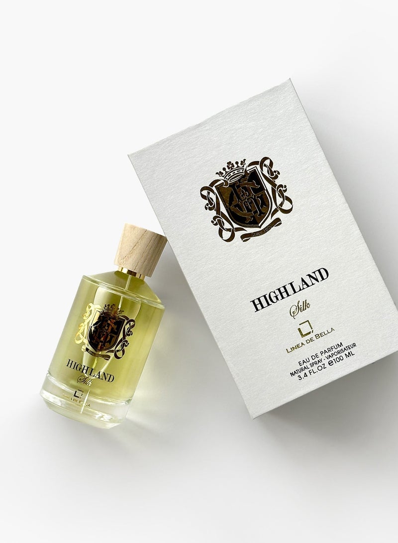 Linea De Bella Highland Silk Eau De Parfum for Women 100ml – Fresh Fruity Floral Scent with Kiwi, Jasmine, Geranium, Sandalwood & Moss - Image 4